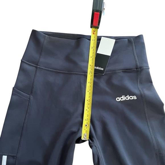 NWT adidas workout Athleisure leggings side stripes women size medium high rise - Picture 9 of 12